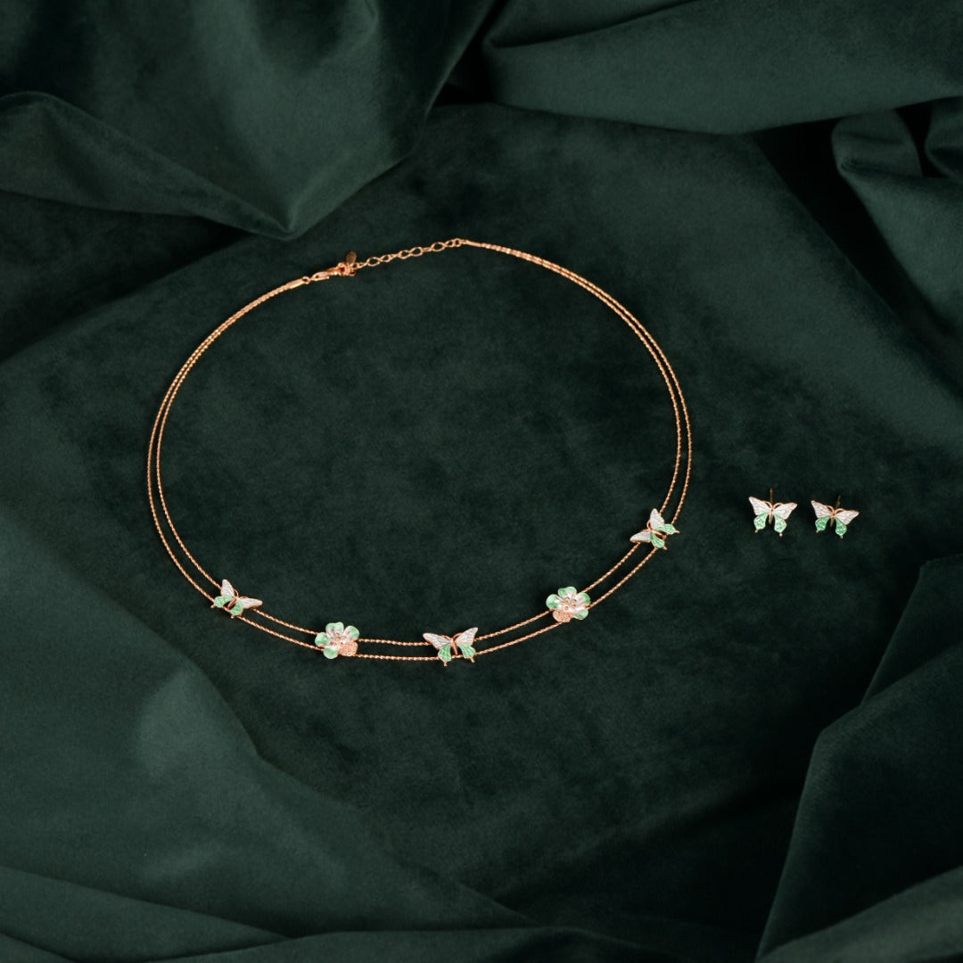 Rose Gold Butterfly & Floral Set
