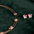 Rose Gold Pink Butterfly Set