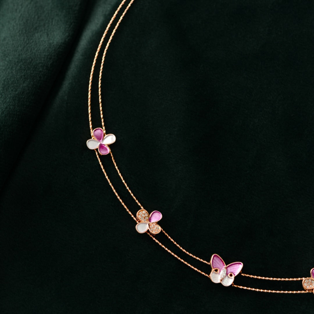 Rose Gold Pink Butterfly Set