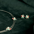 Silver Pearl Flower Set