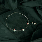 Silver Pearl Flower Set