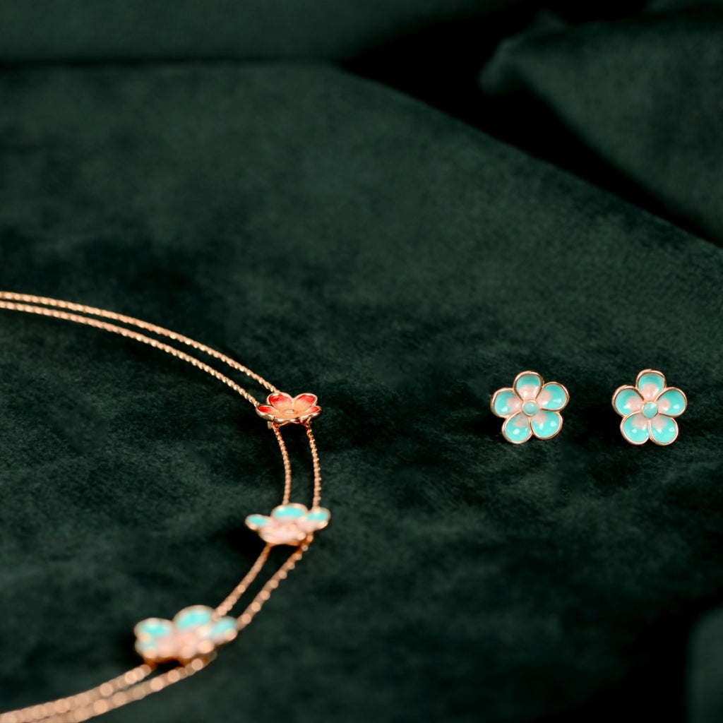 Rose Gold Multicolor Flower Set