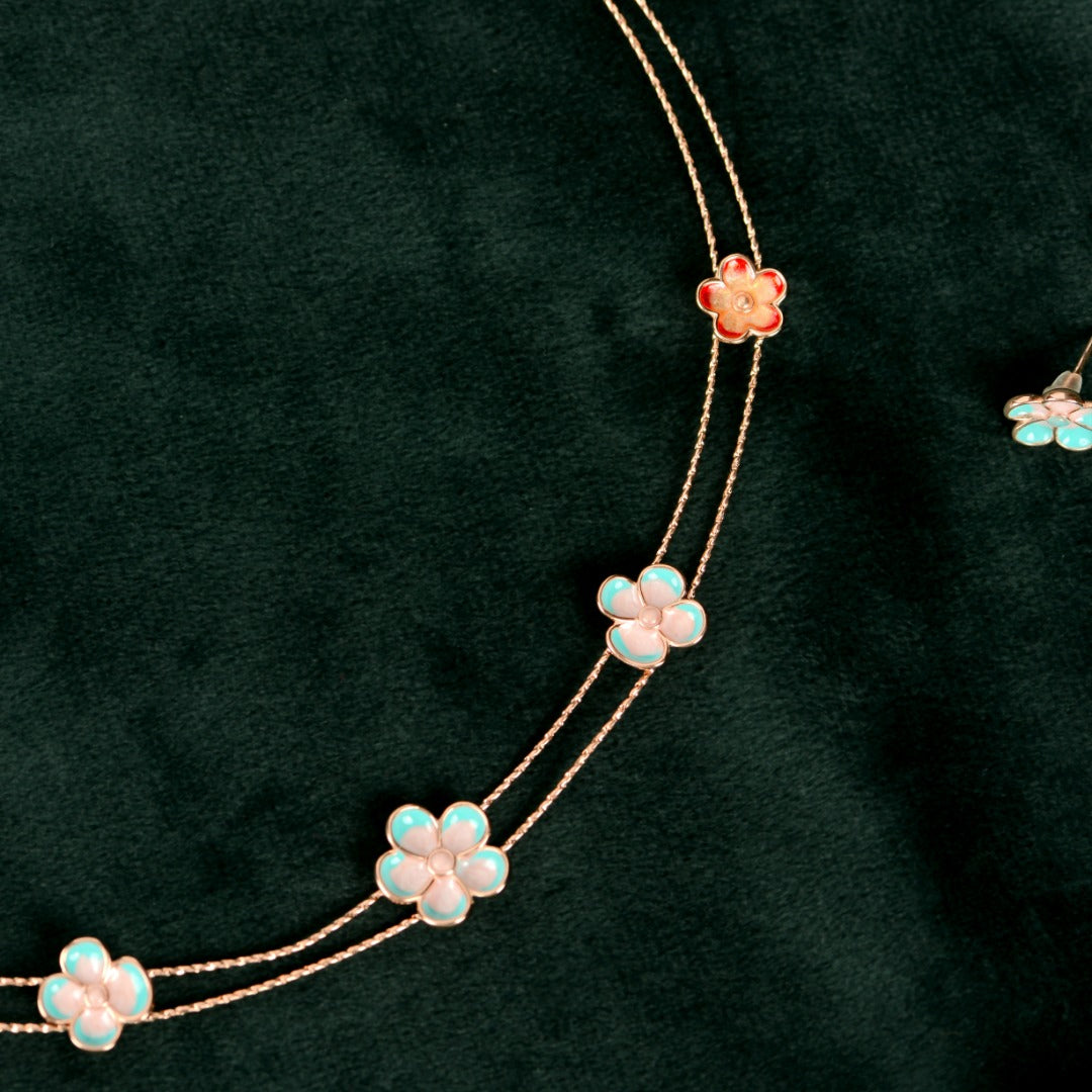 Rose Gold Multicolor Flower Set