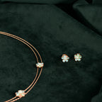 Rose Gold Mint Pearl Flower Set