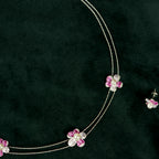 Silver Pink Pearl Flower Set