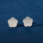 Silver Pavé Flower Set
