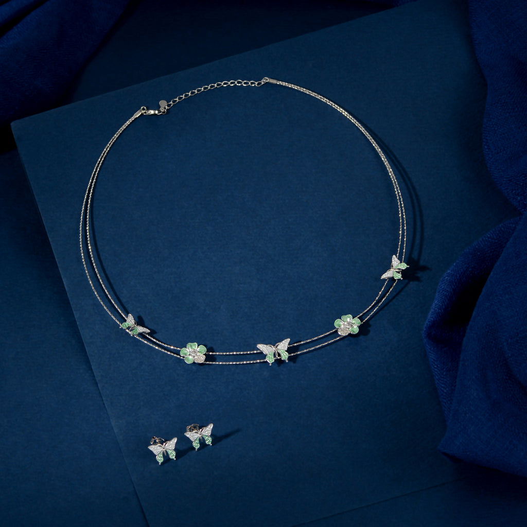 Silver Butterfly Bloom Set