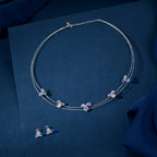 Blue Enamel Floral Set