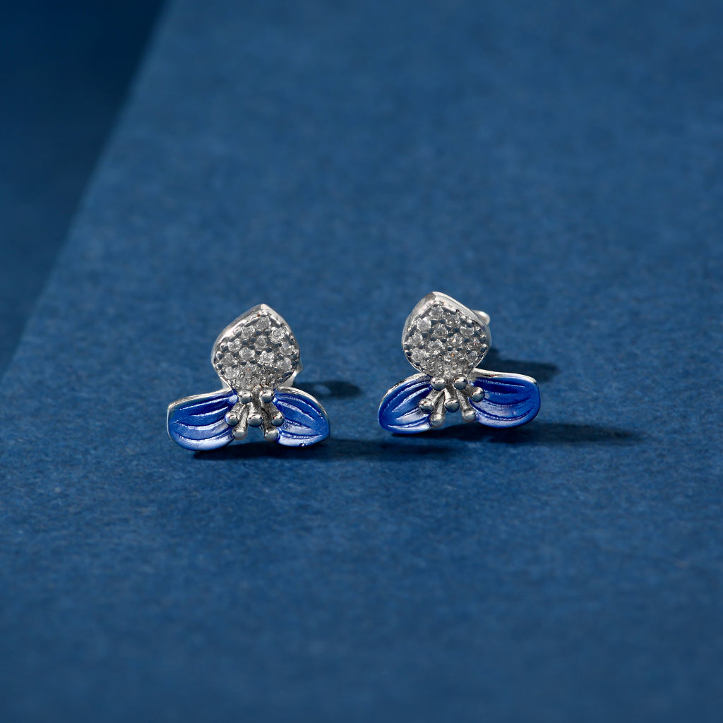 Blue Enamel Floral Set