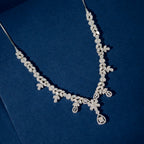 Silver Baguette Floral Set