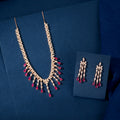 Rose Gold Ruby Fringe Set