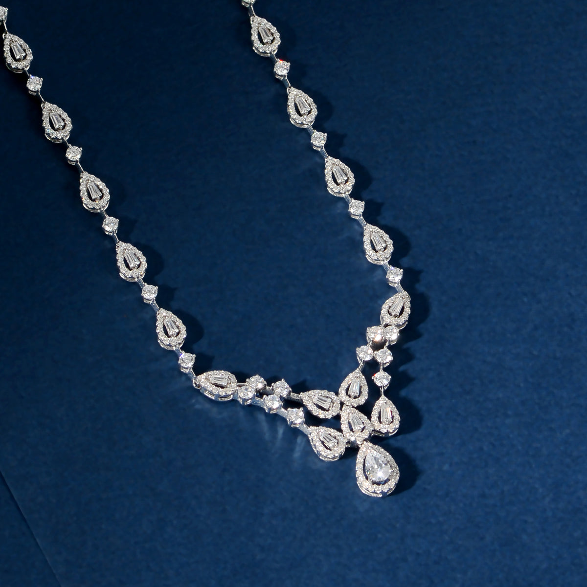 Silver Halo Teardrop Set