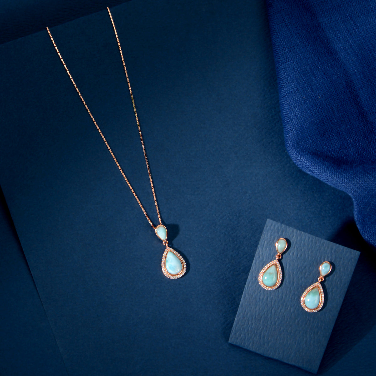 Turquoise Drop Pendant Set