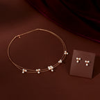 Gold Pearl Cluster Drop Set