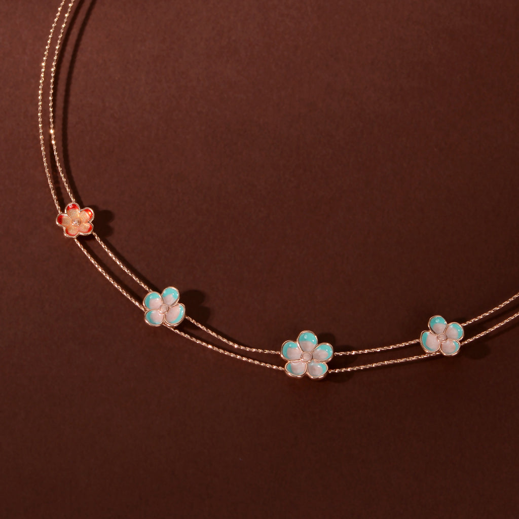 Rose Gold Multicolor Flower Set