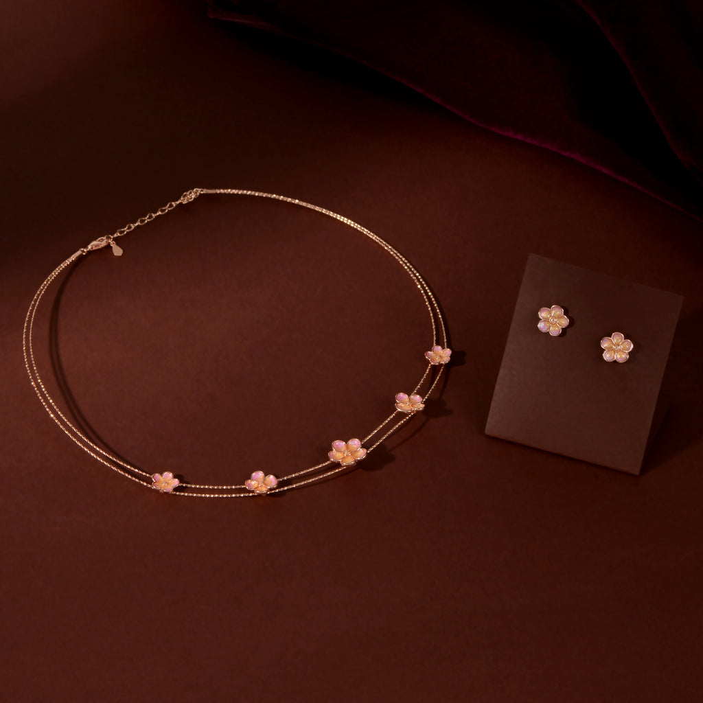 Rose Gold Blossom Charm Set