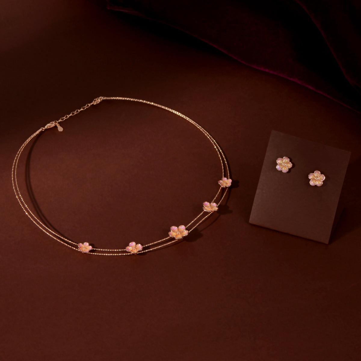 Rose Gold Blossom Charm Set