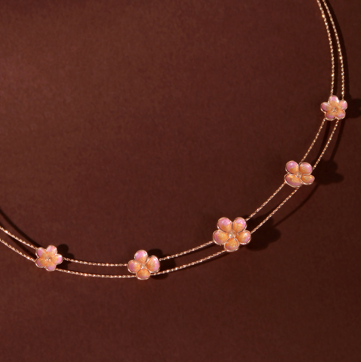 Rose Gold Blossom Charm Set