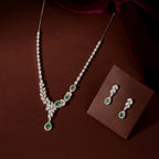 Silver Emerald Vine Set