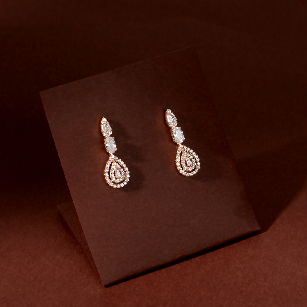 Rose Gold Floral Drop Set