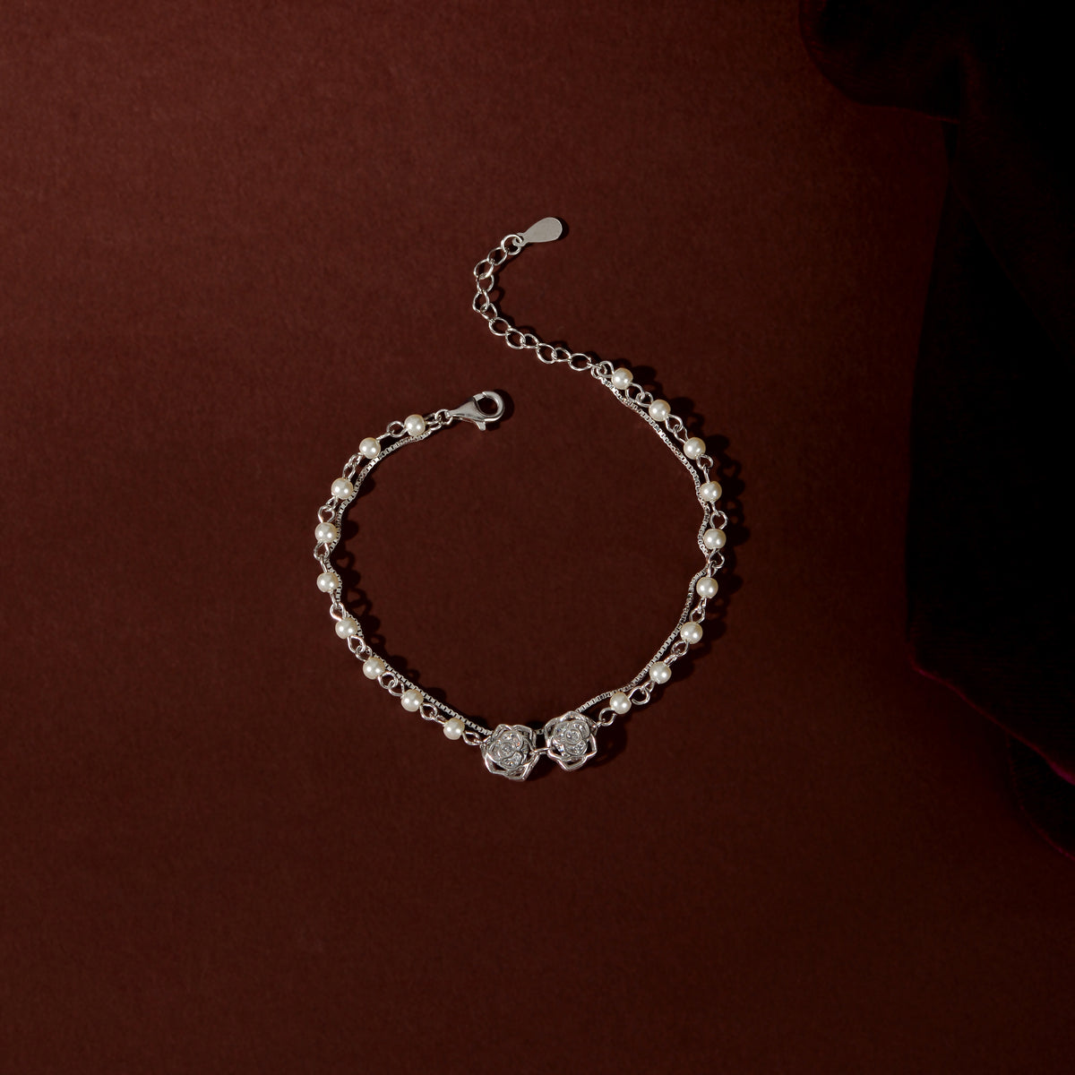 Twin Chain Rose Bracelet