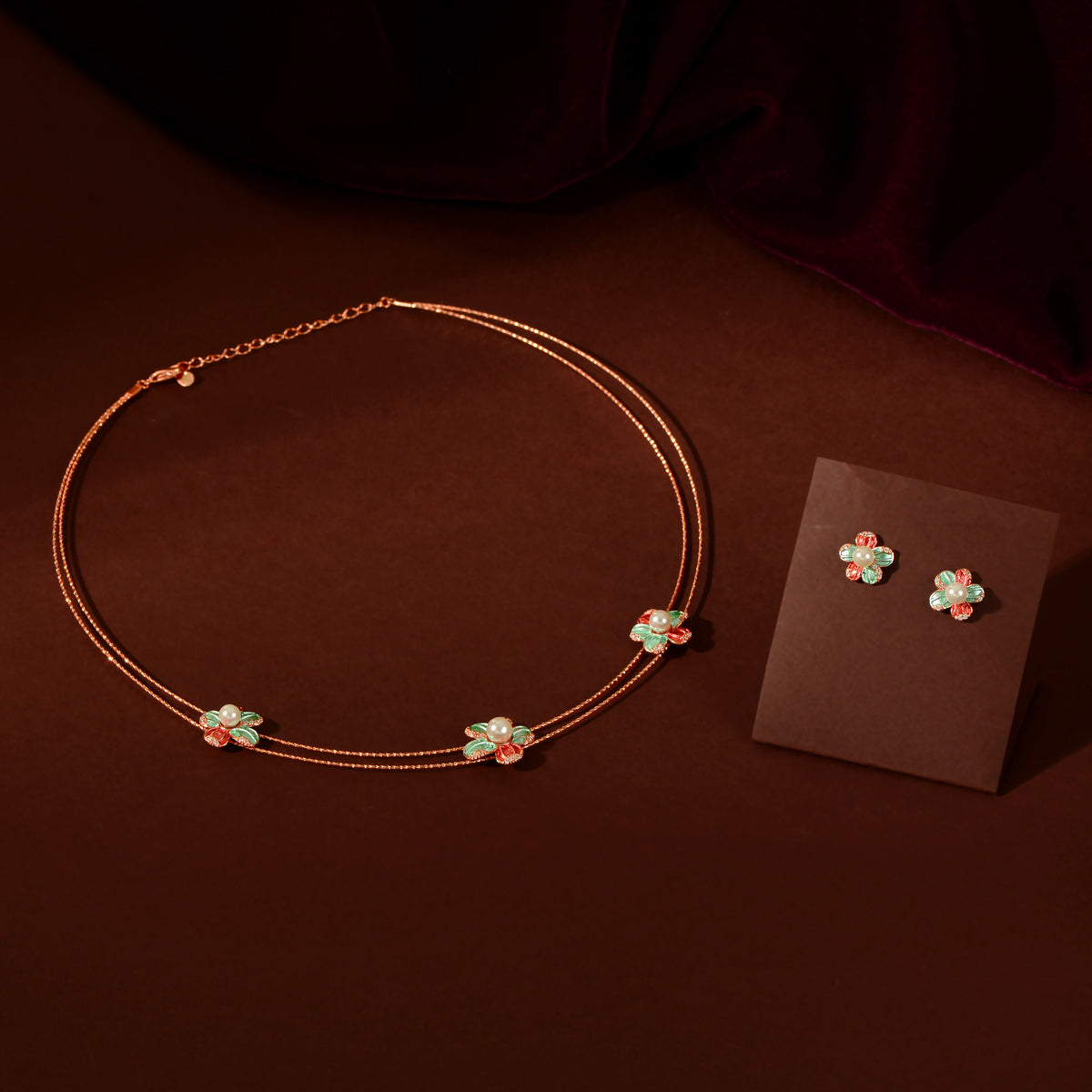 Silver Pearl Flower Set