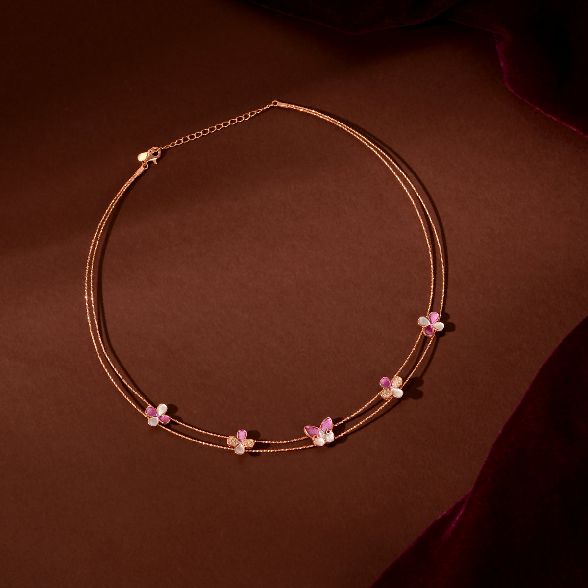 Rose Gold Pink Butterfly Set