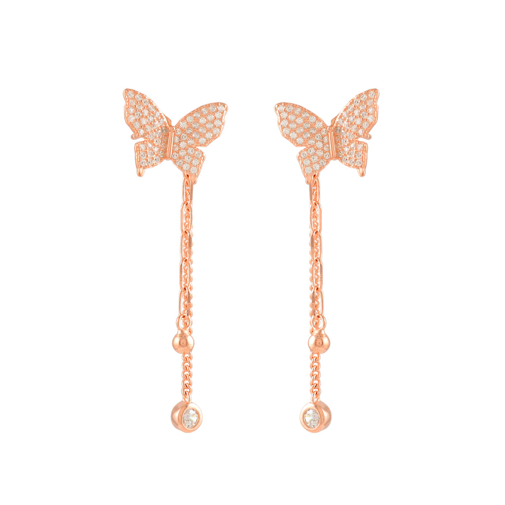 Butterfly Silver Drop Earrings