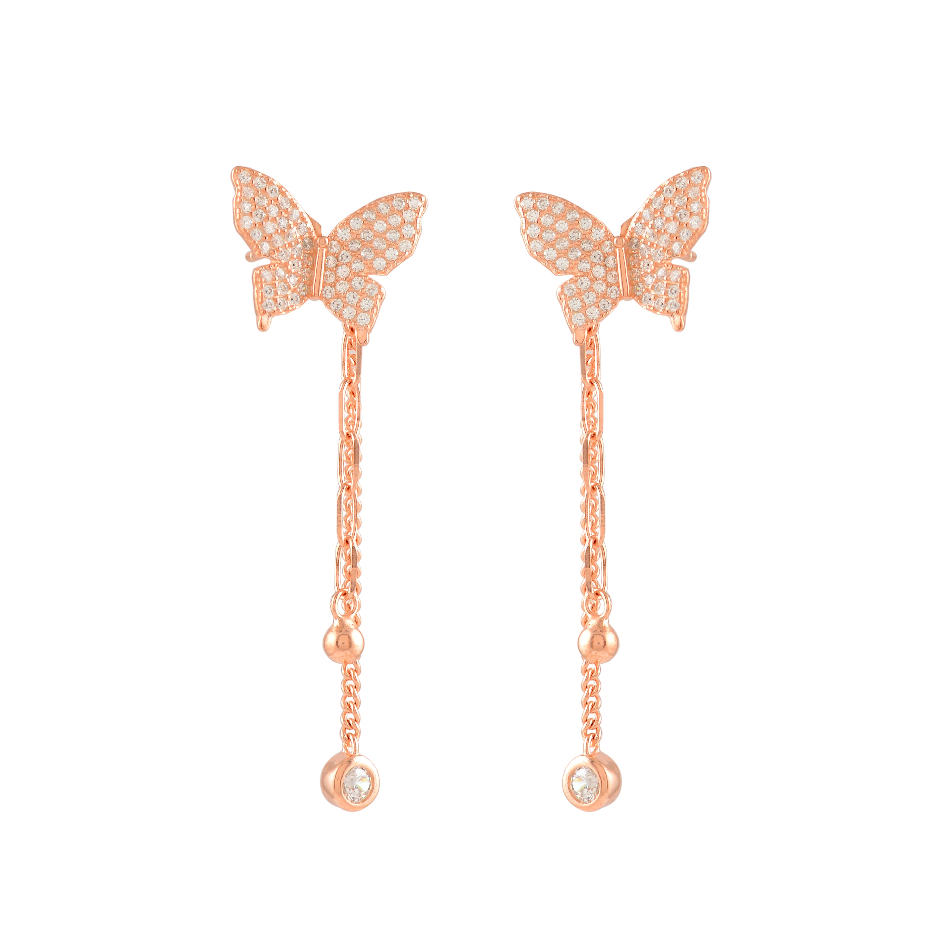 Butterfly Silver Drop Earrings