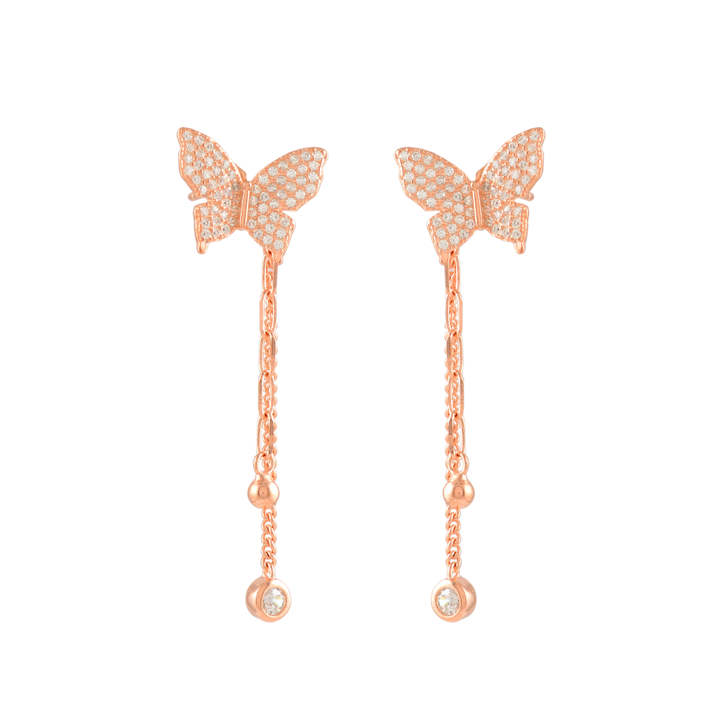 Butterfly Silver Drop Earrings