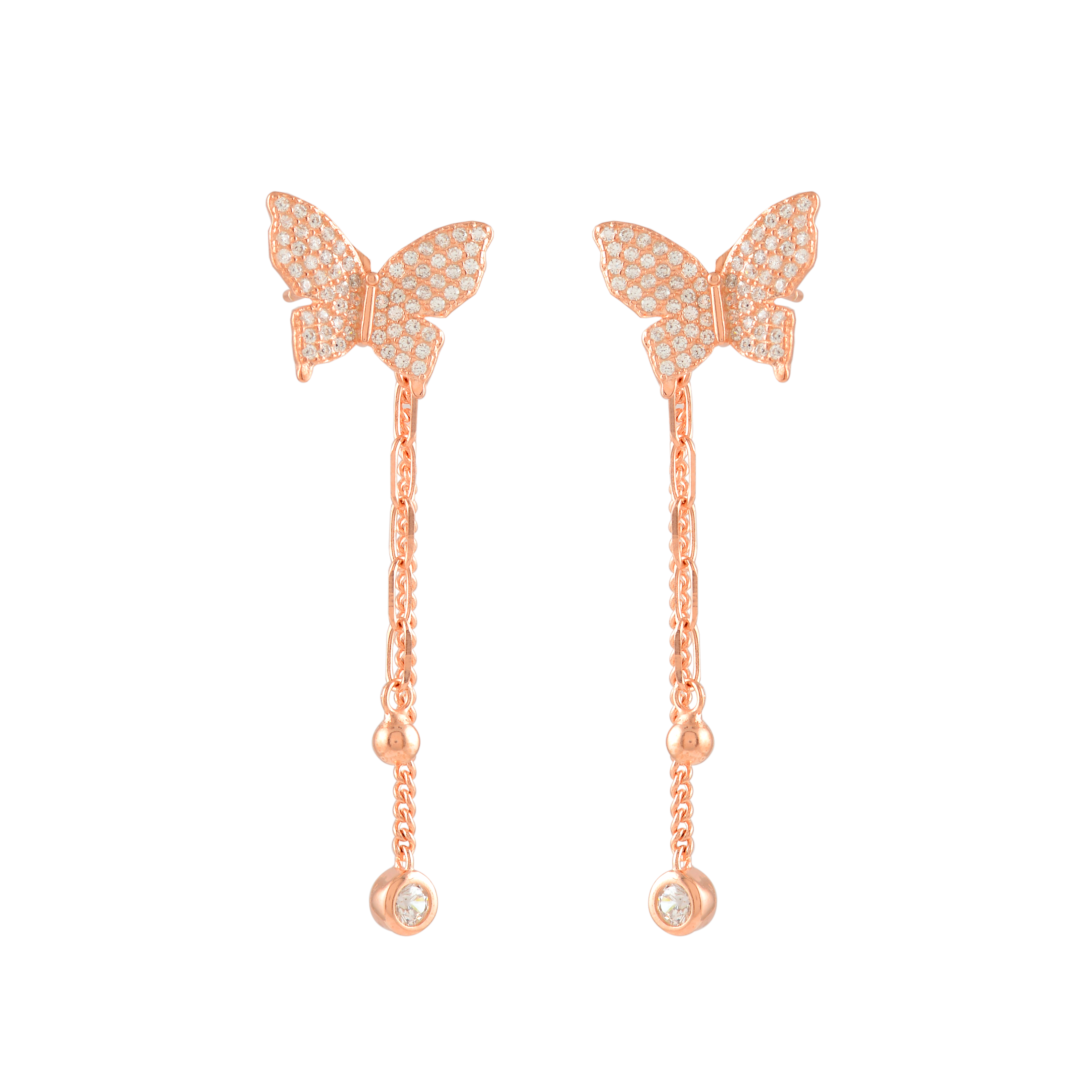 Butterfly Silver Drop Earrings