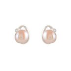 Silver Pearl Stud Earrings