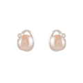 Silver Pearl Stud Earrings