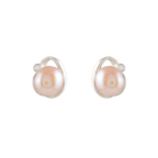 Silver Pearl Stud Earrings