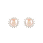 Celestial Bloom Pearl Stud Earrings (Sterling Silver Freshwater Pearls)
