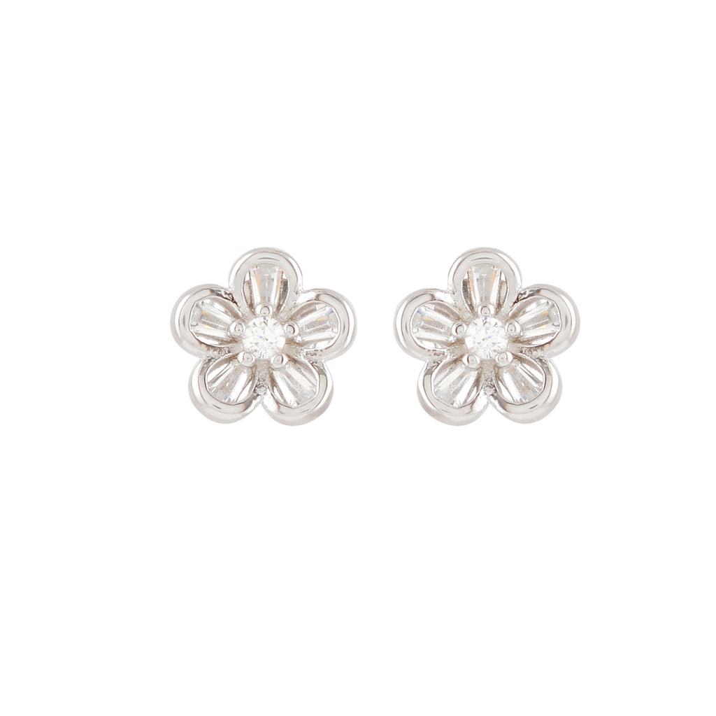 Floral Pearl Stud Earrings