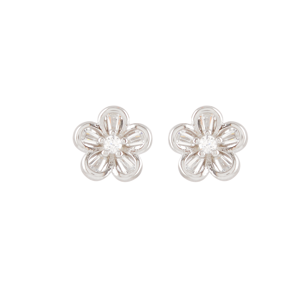 Floral Pearl Stud Earrings