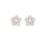 Floral Pearl Stud Earrings