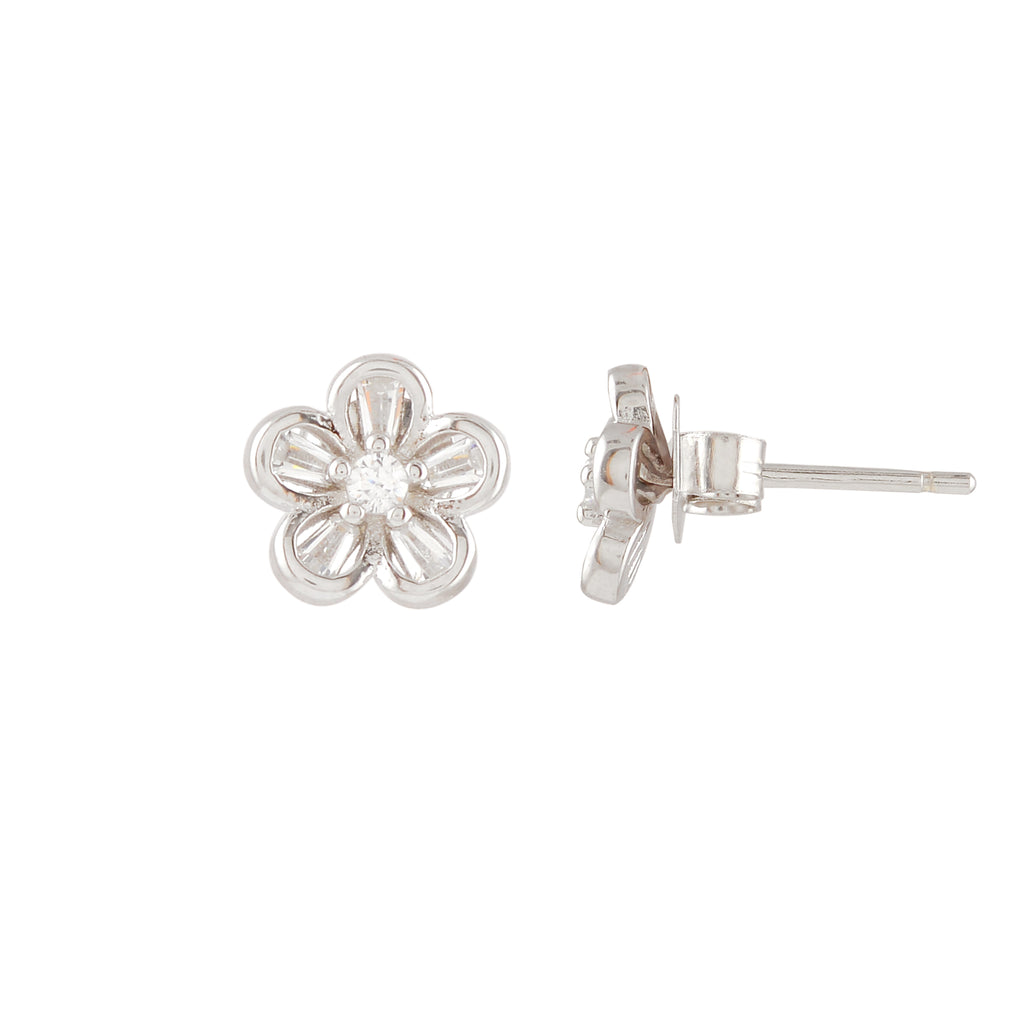 Floral Pearl Stud Earrings