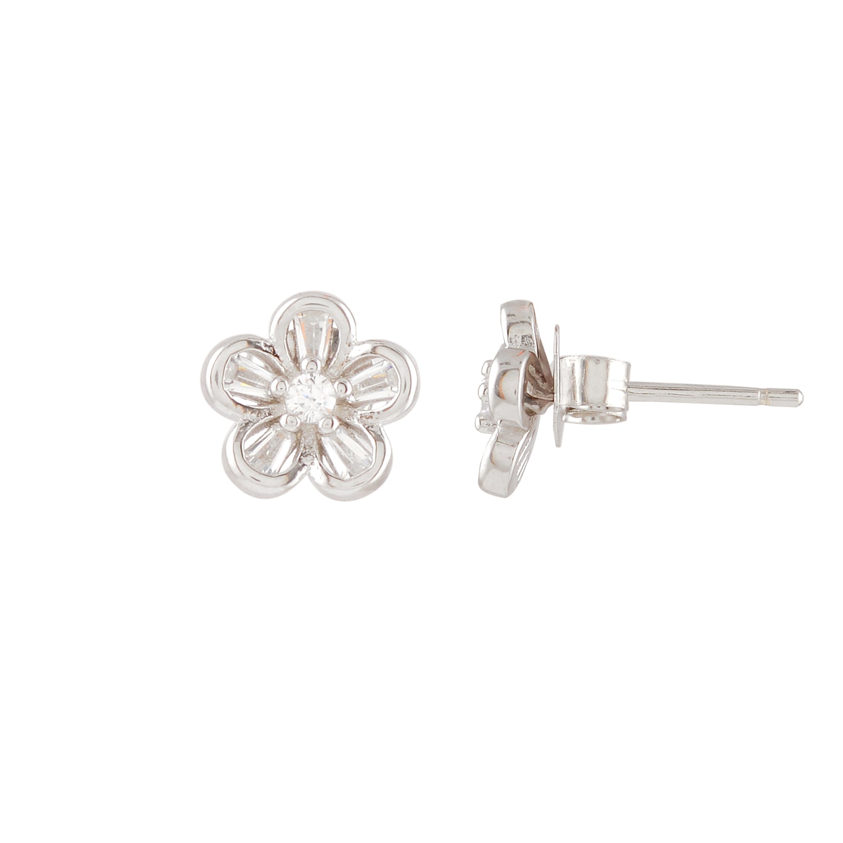 Floral Pearl Stud Earrings