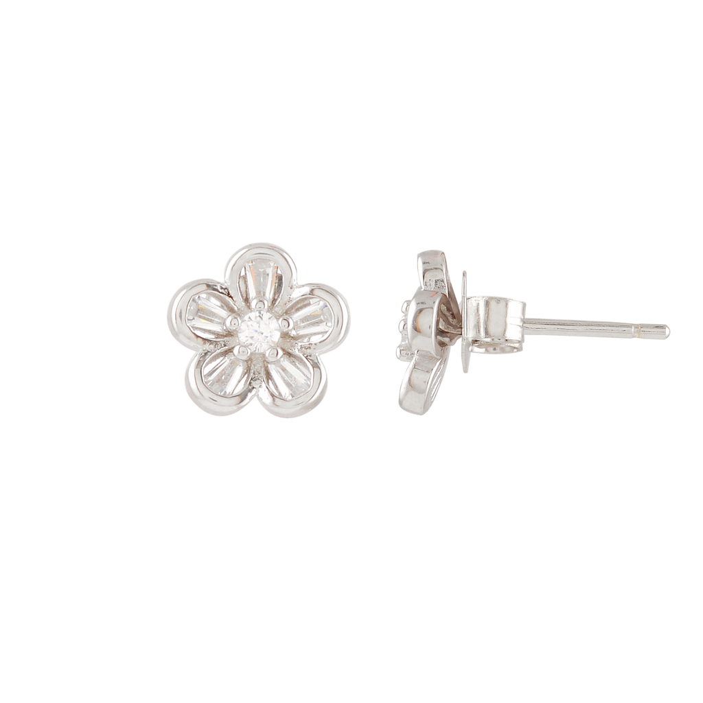 Floral Pearl Stud Earrings