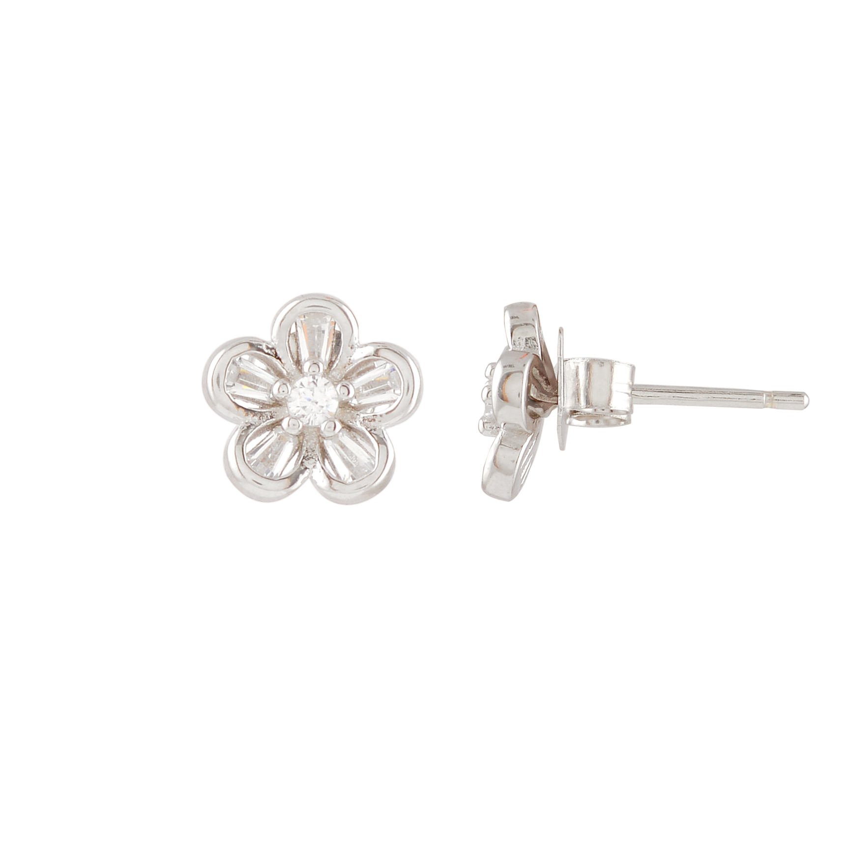 Floral Pearl Stud Earrings