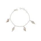 Silver Leaf & Pearl Drop Bracelet