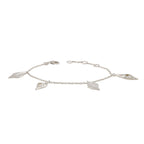 Silver Leaf & Pearl Drop Bracelet