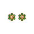 Silver Gold-Tone Flower Studs