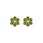 Silver Gold-Tone Flower Studs