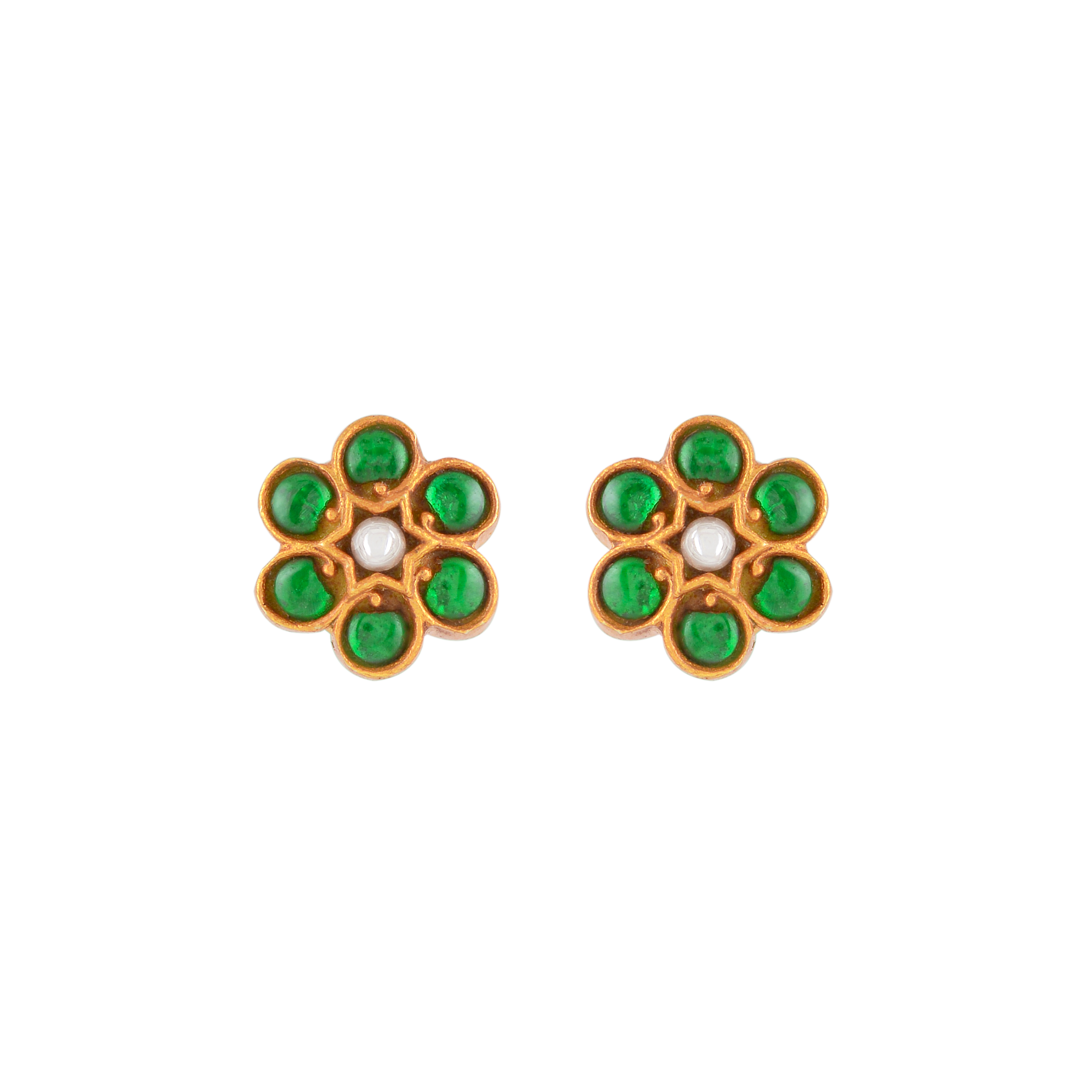Silver Gold-Tone Flower Studs