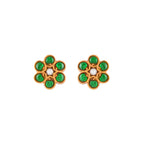 Silver Gold-Tone Flower Studs