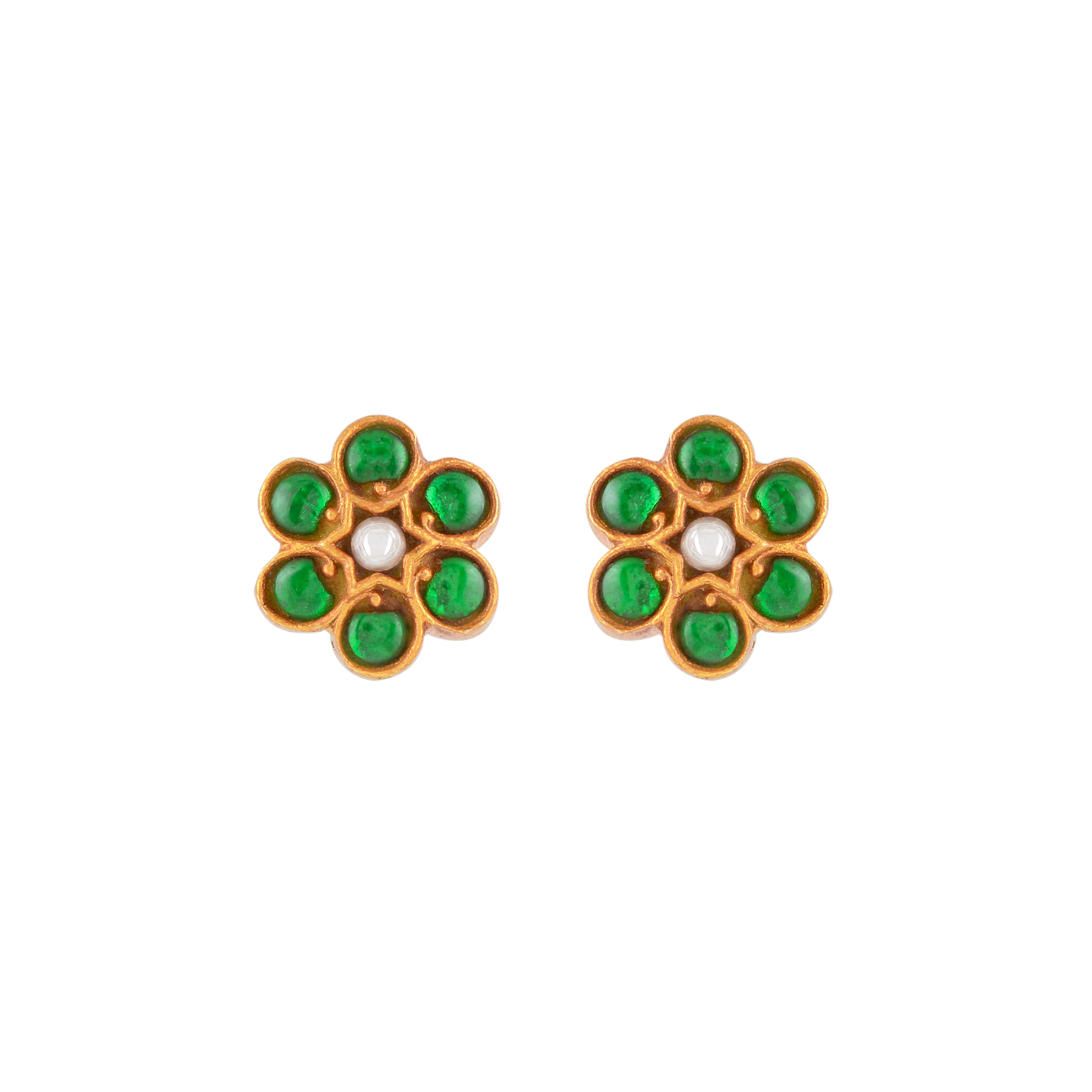 Silver Gold-Tone Flower Studs