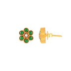 Silver Gold-Tone Flower Studs